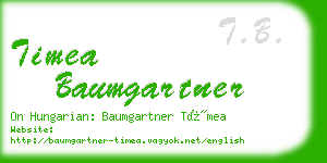 timea baumgartner business card